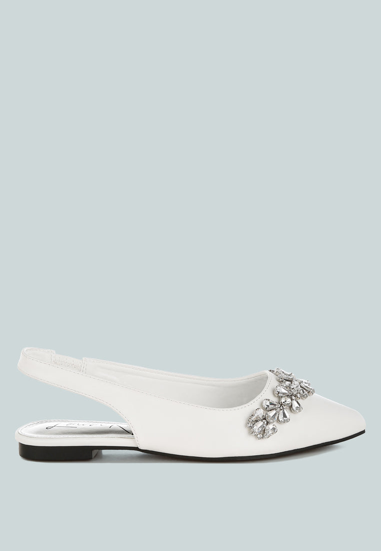 adhara diamante embellished flat sandals#color_white