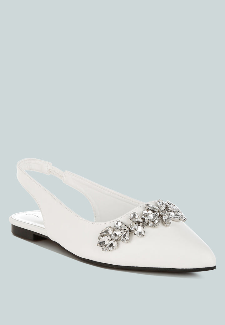 adhara diamante embellished flat sandals#color_white