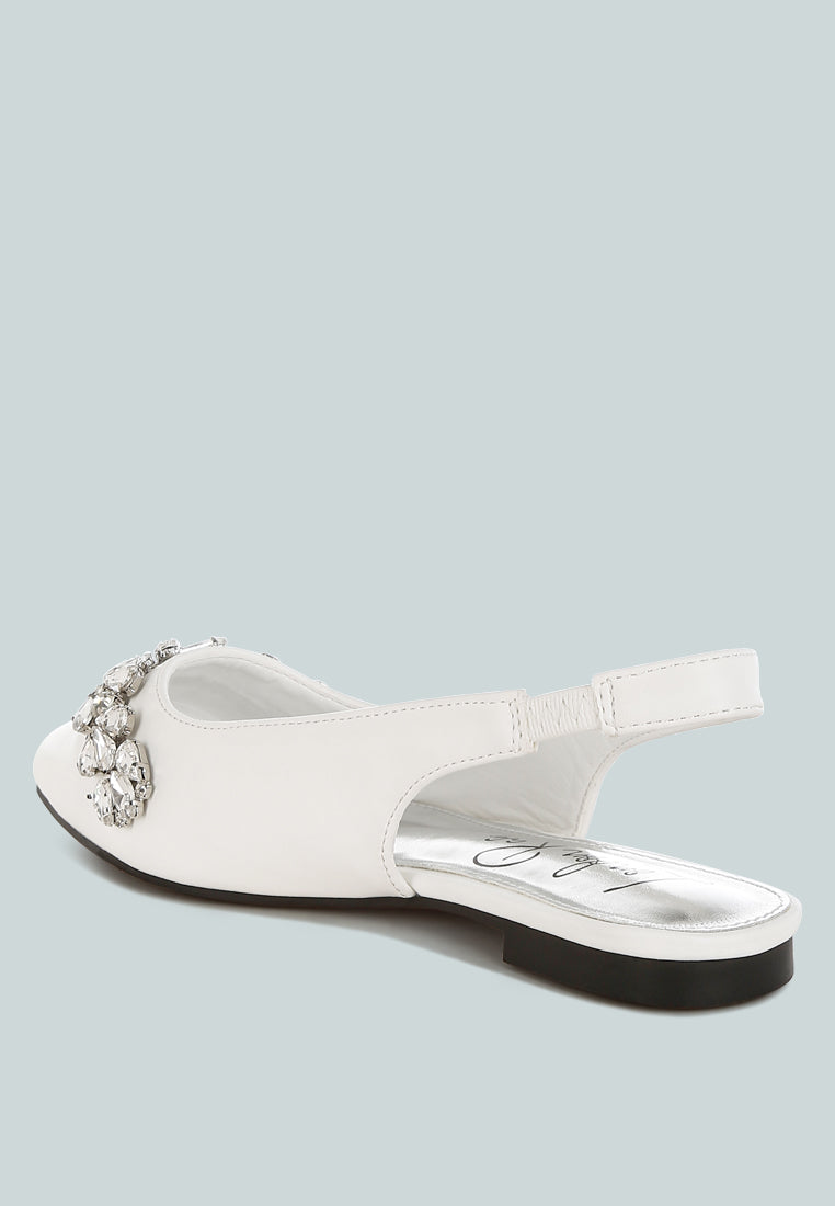 adhara diamante embellished flat sandals#color_white