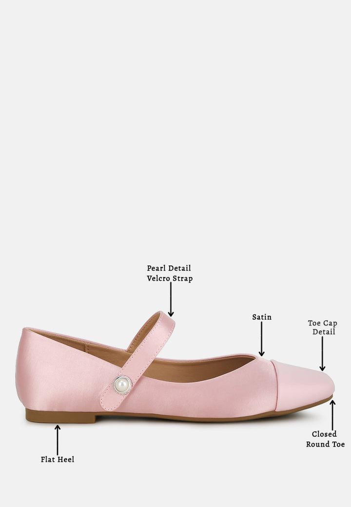 albi patent toe cap satin mary jane#color_pink