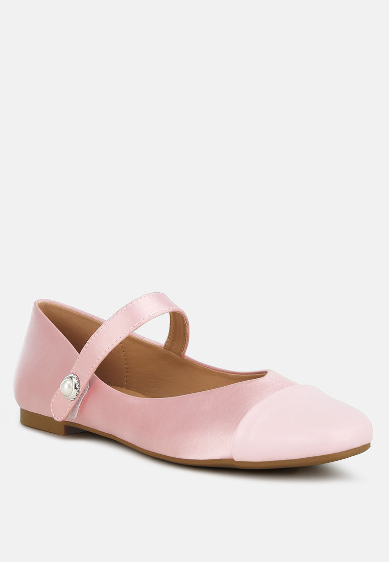 albi patent toe cap satin mary jane#color_pink