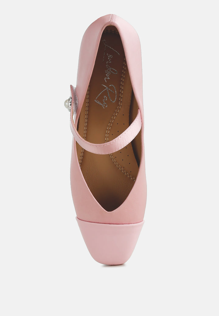 albi patent toe cap satin mary jane#color_pink