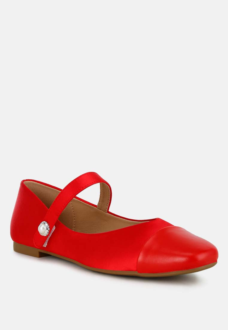 albi patent toe cap satin mary jane#color_red