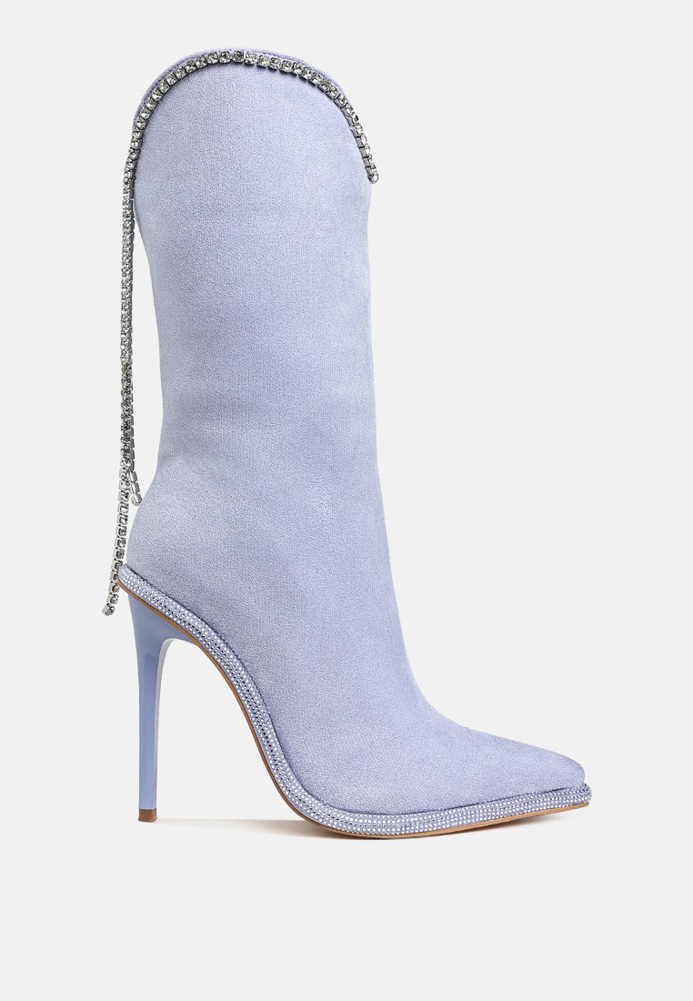 ashipa diamante chain detail calf boots#color_lilac