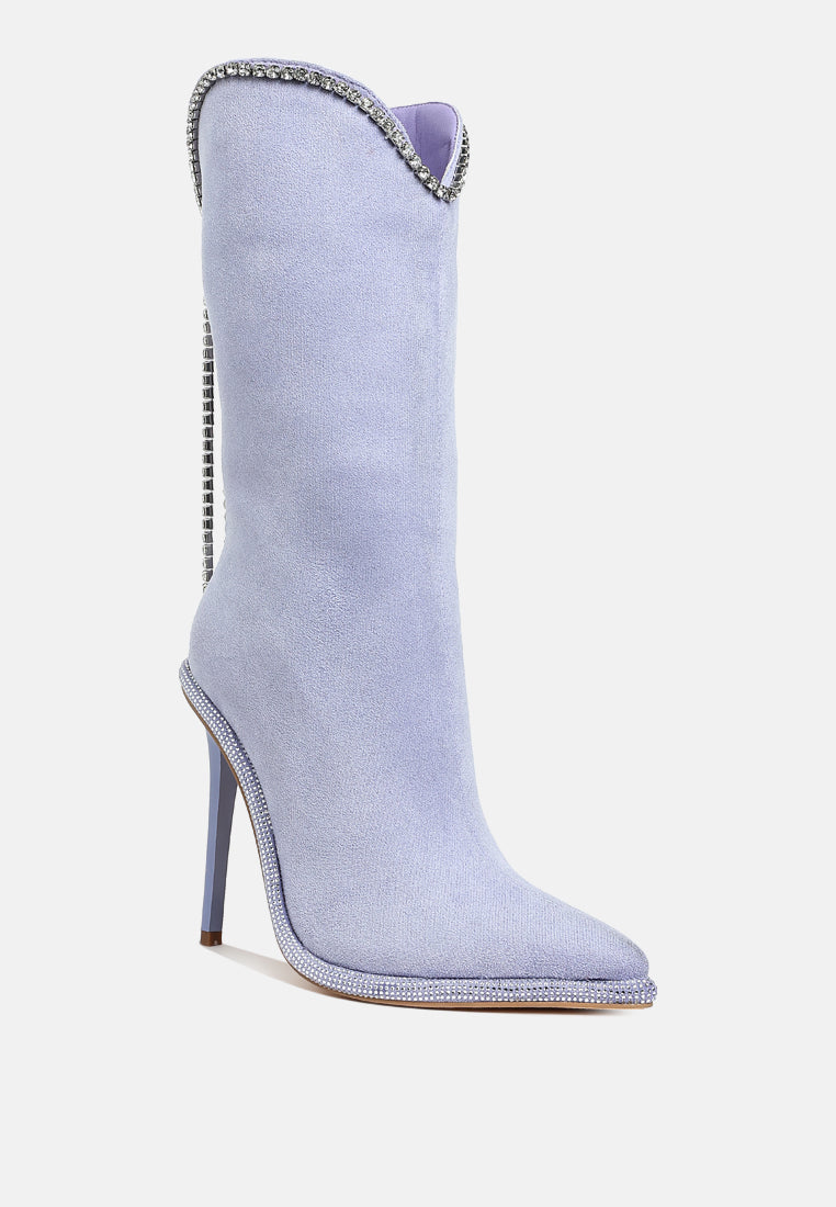 ashipa diamante chain detail calf boots#color_lilac