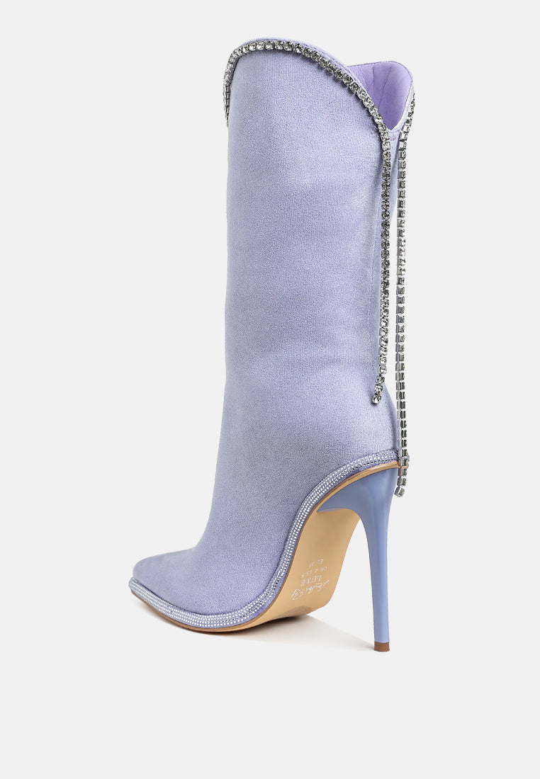 ashipa diamante chain detail calf boots#color_lilac