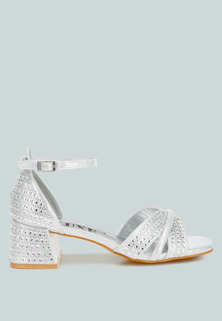 babylon low block heel rhinestone sandals#color_silver