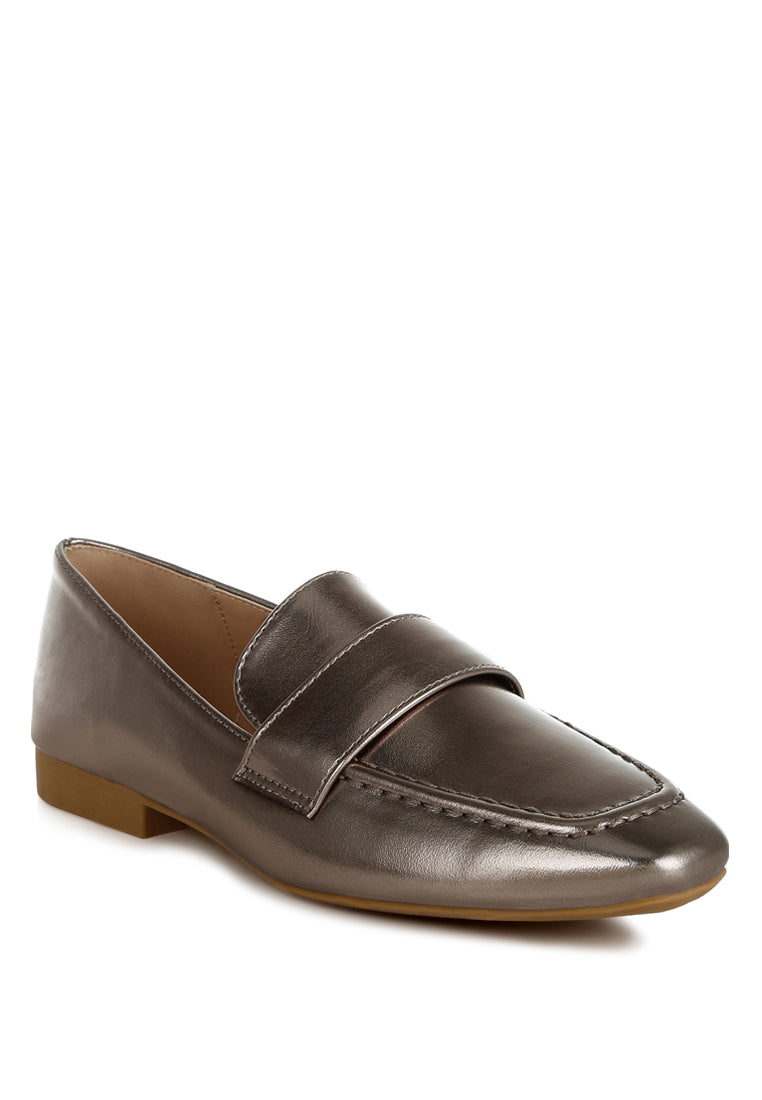 bellagio flat heel loafers#color_silver