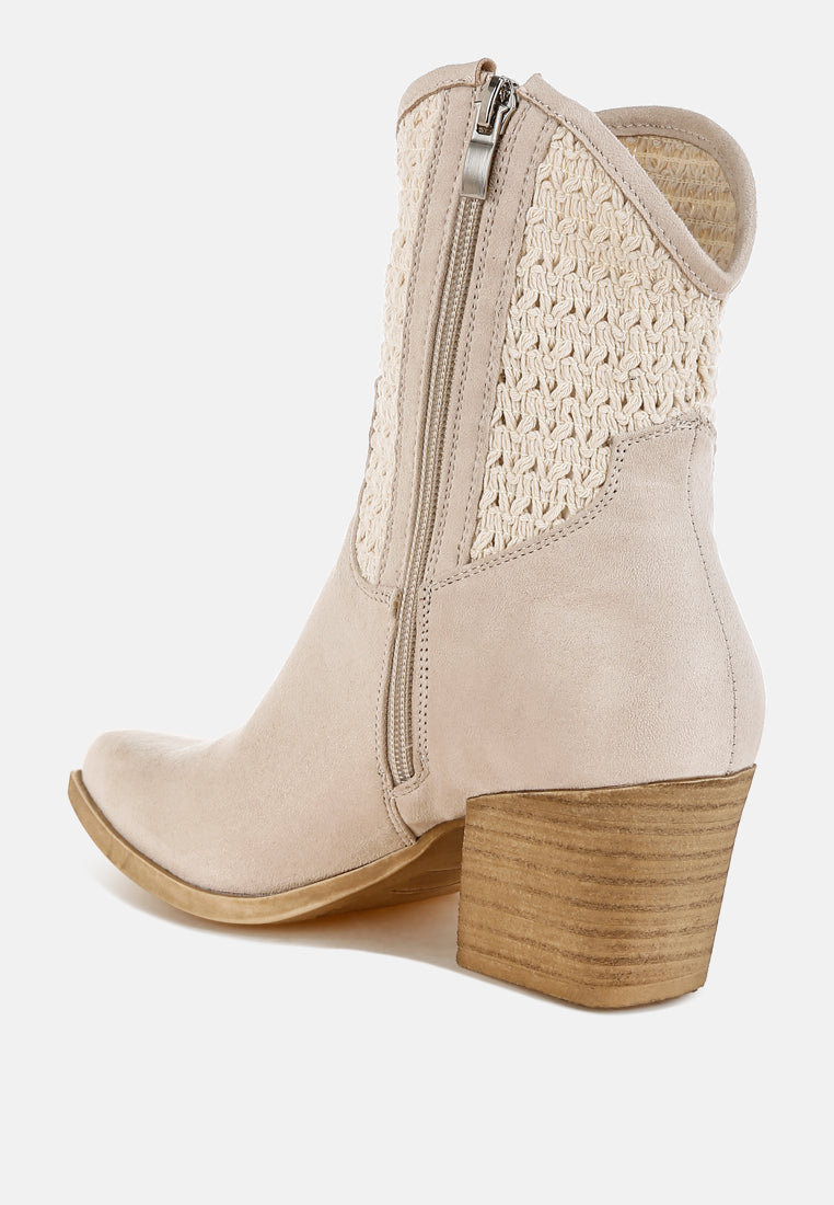 bimmy woven pointy western boots#color_beige