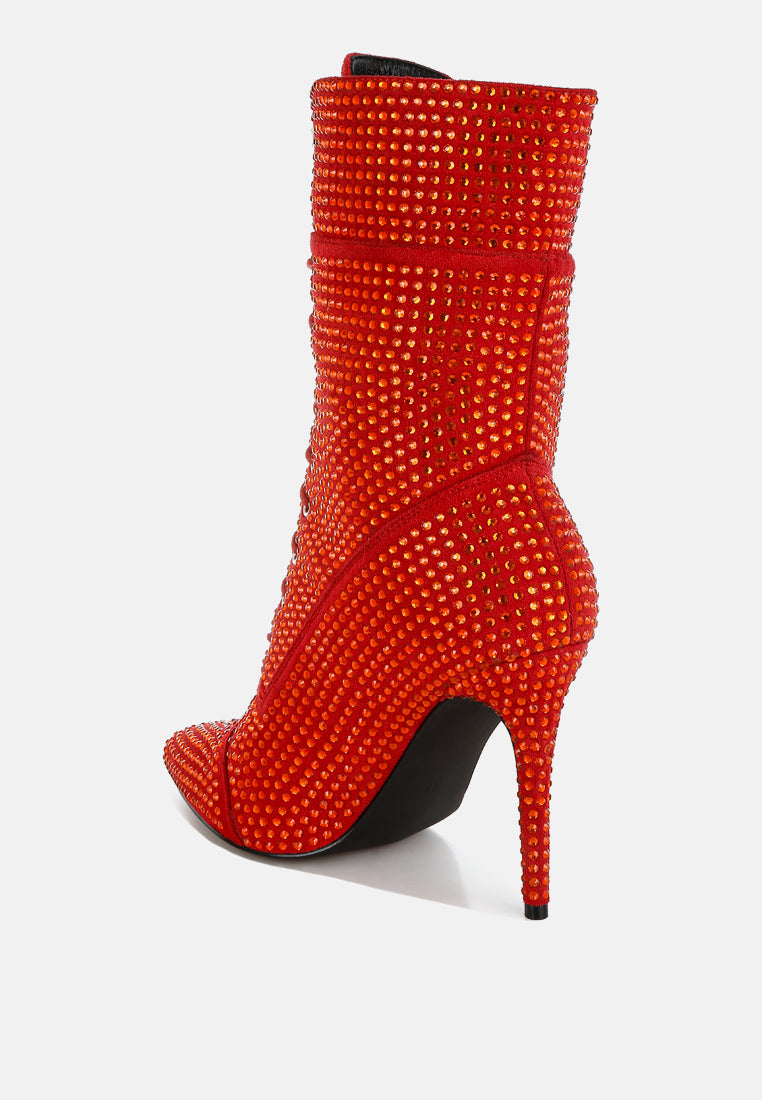 bitetto rhinestones embellished calf boots#color_red