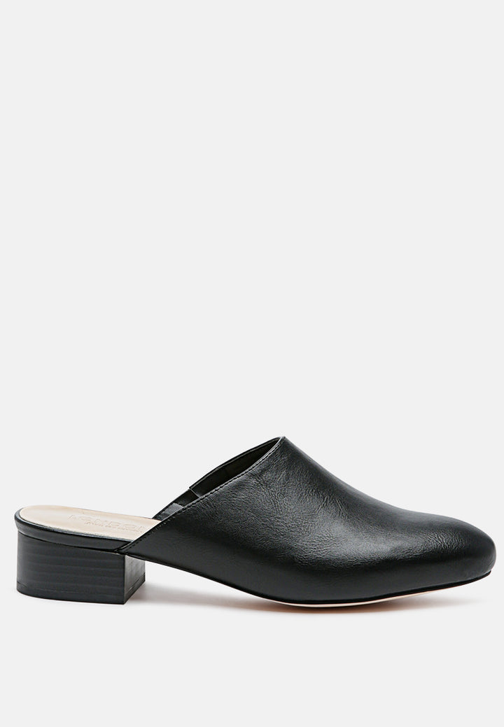 daelia solid low heel mules#color_black