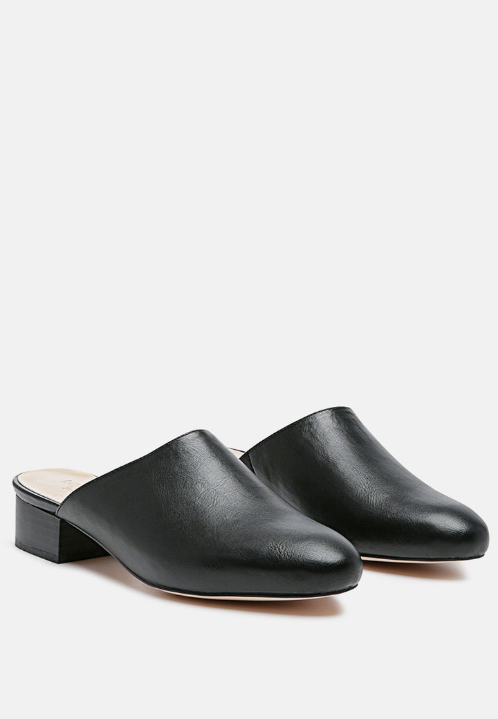 daelia solid low heel mules#color_black