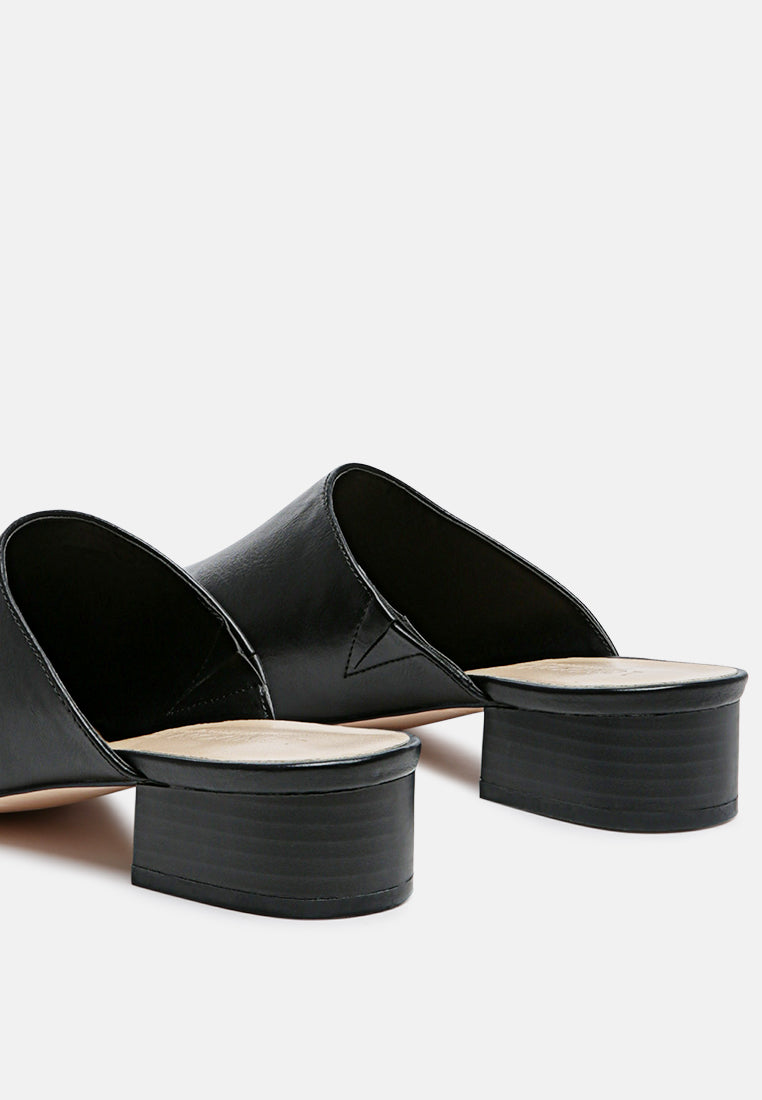 daelia solid low heel mules#color_black