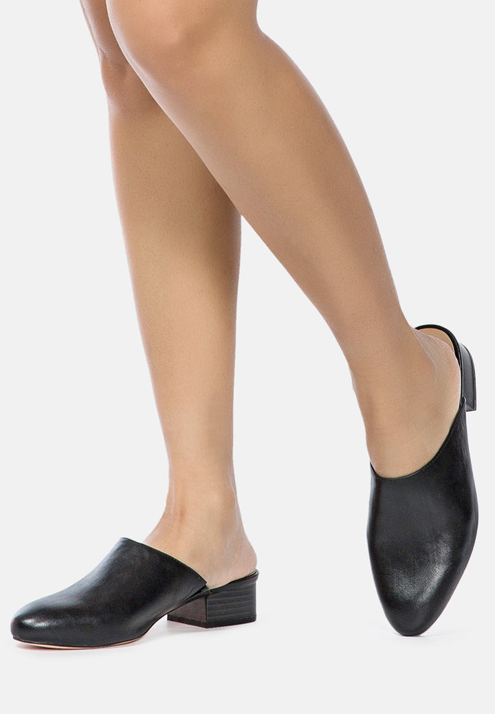 daelia solid low heel mules#color_black