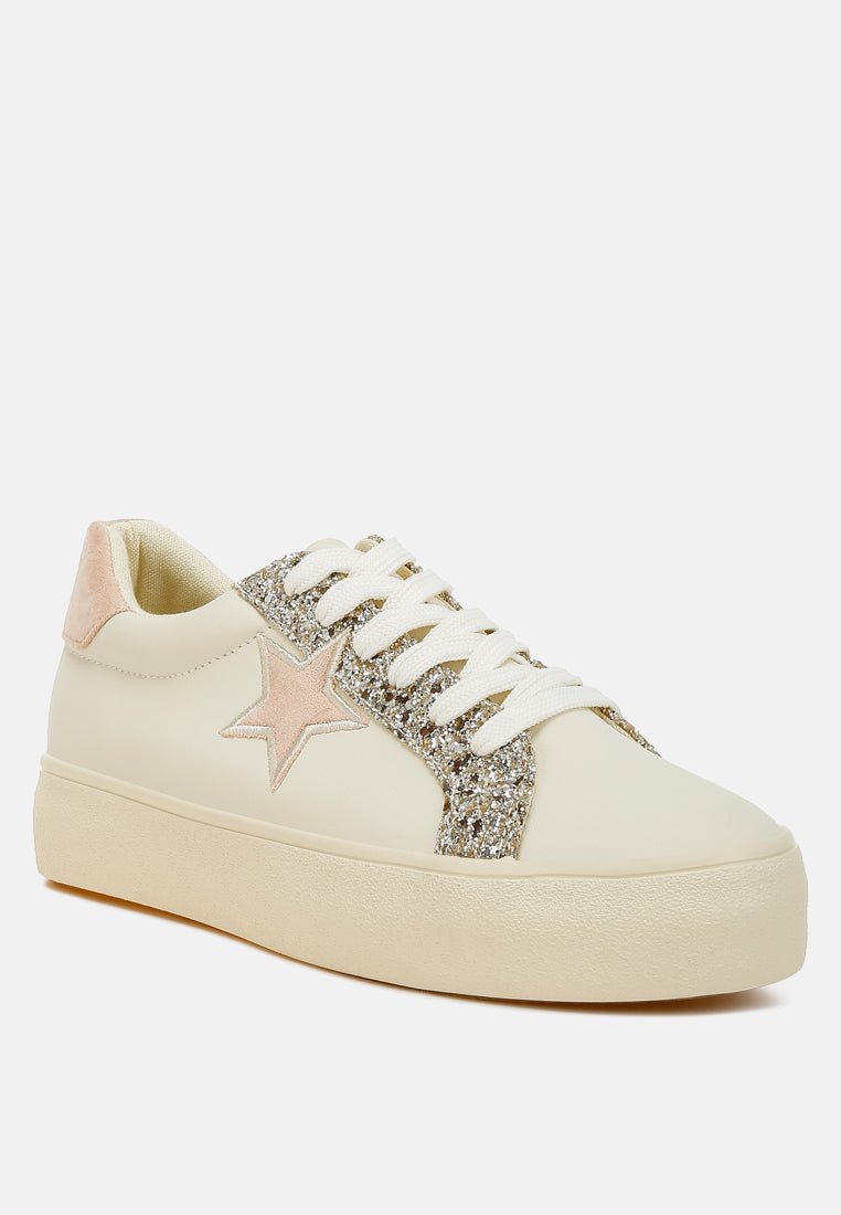 bomber metallic star glitter sneakers#color_beige-lt-gold