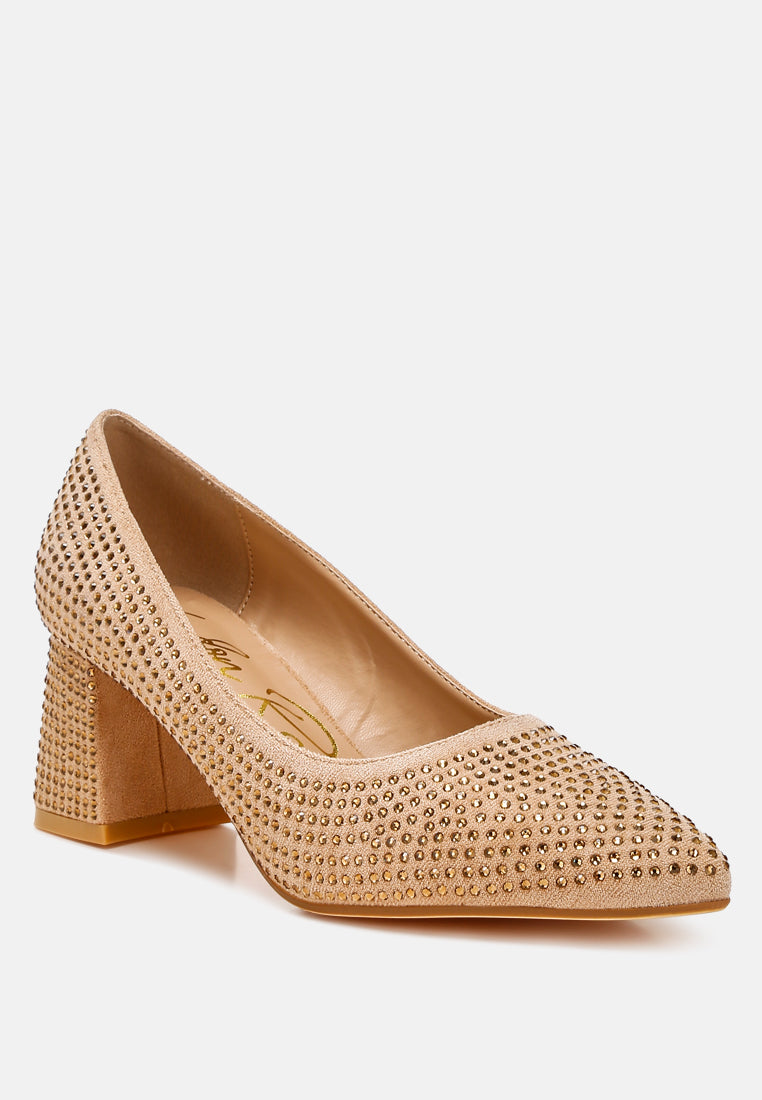 caspia rhinestones embellished pumps#color_beige