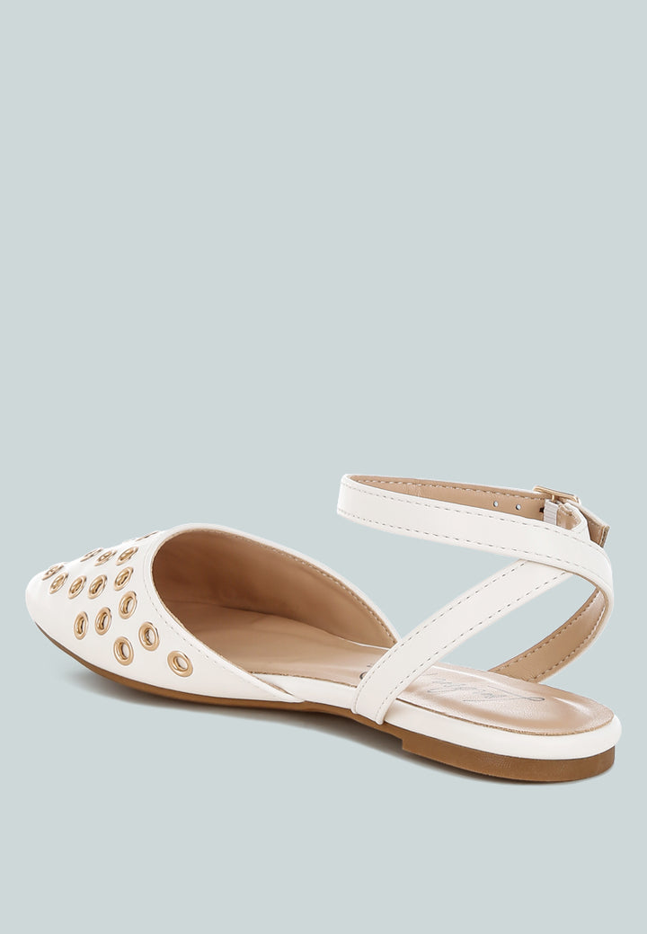 chalcis eyelet detail flat sandals#color_white