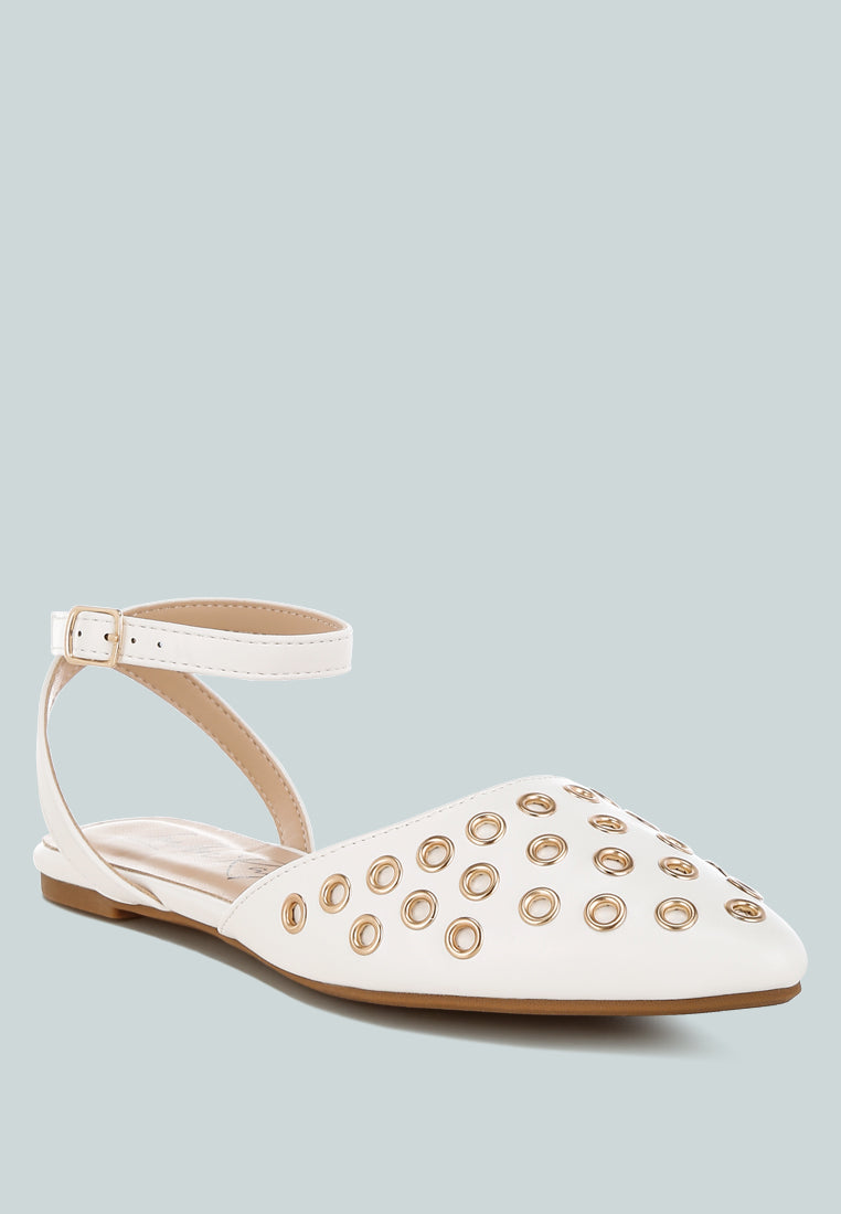 chalcis eyelet detail flat sandals#color_white