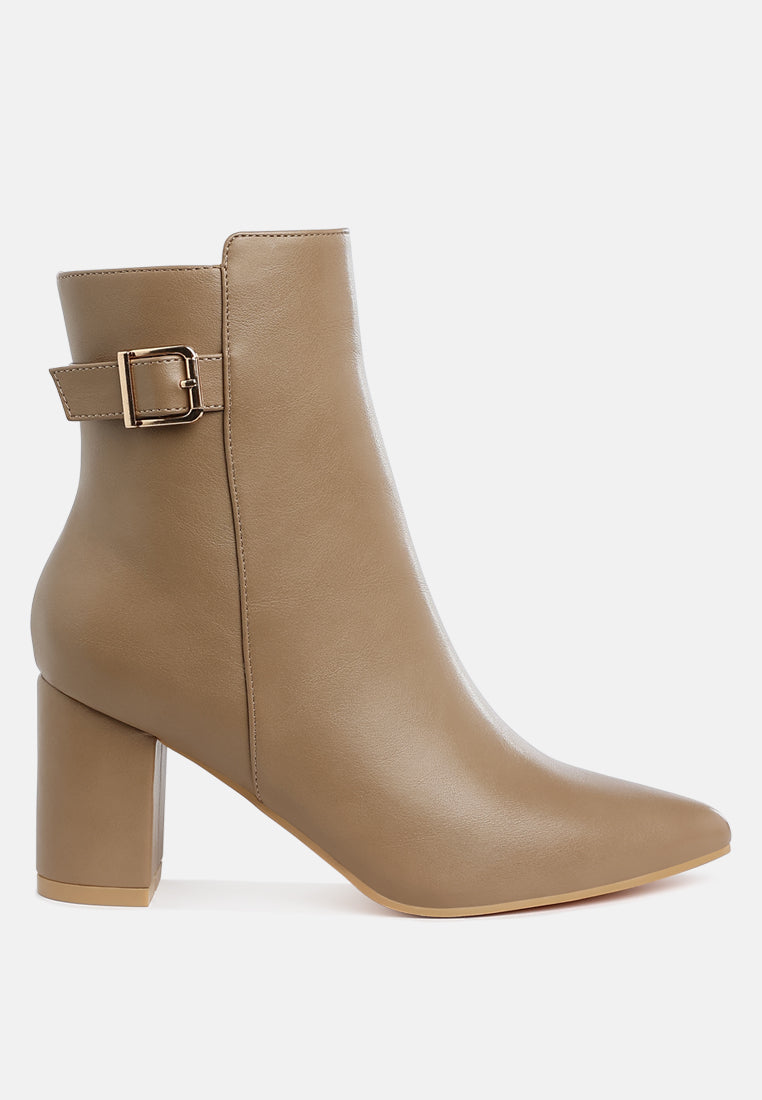 conchos belt detail block heel boots#color_taupe