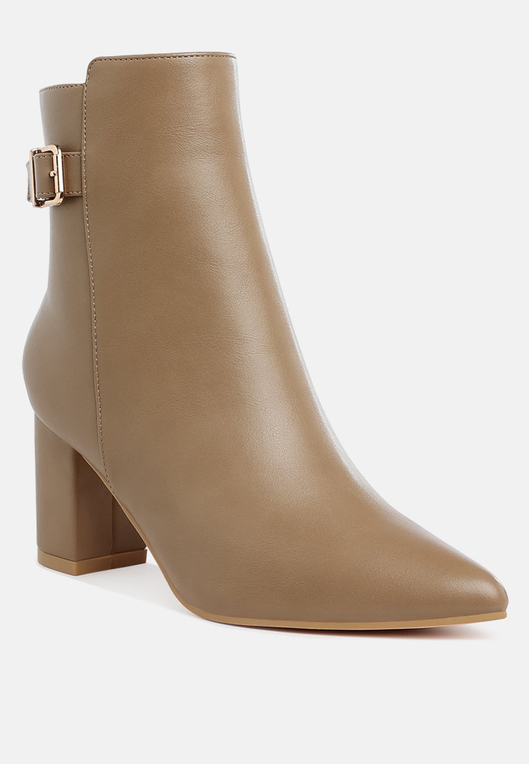 conchos belt detail block heel boots#color_taupe