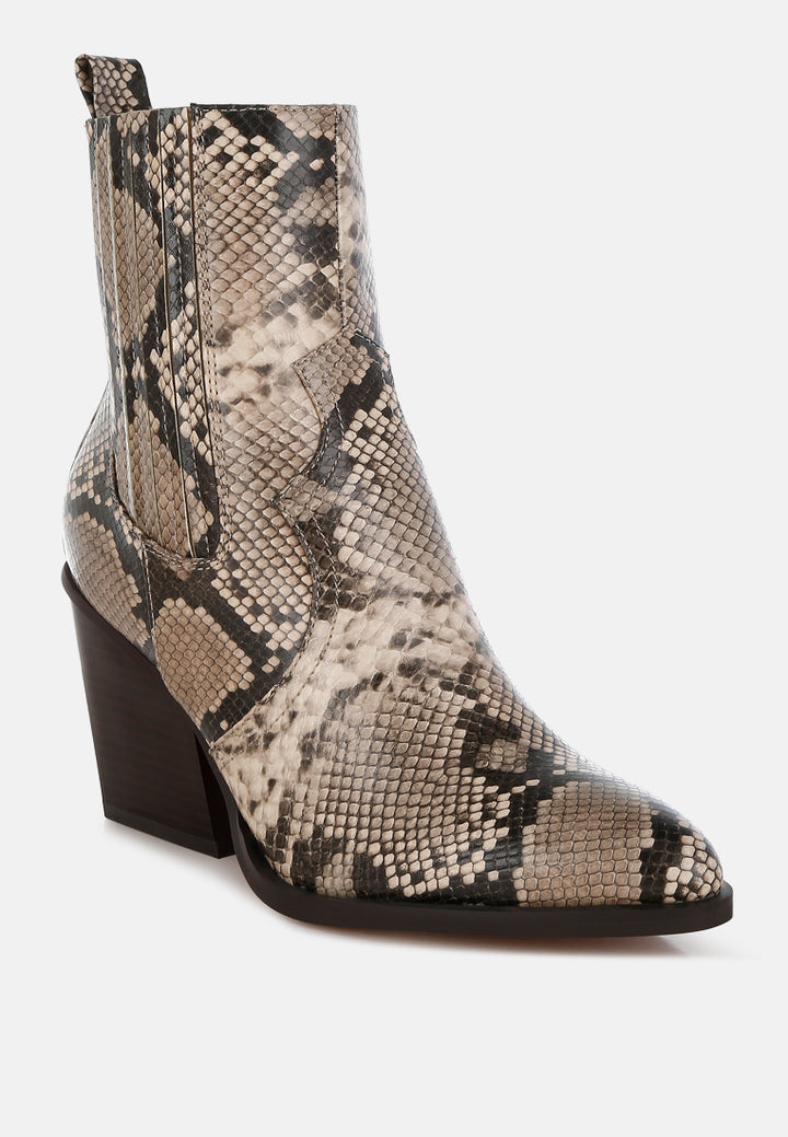 cornus snake print ankle boots#color_snake