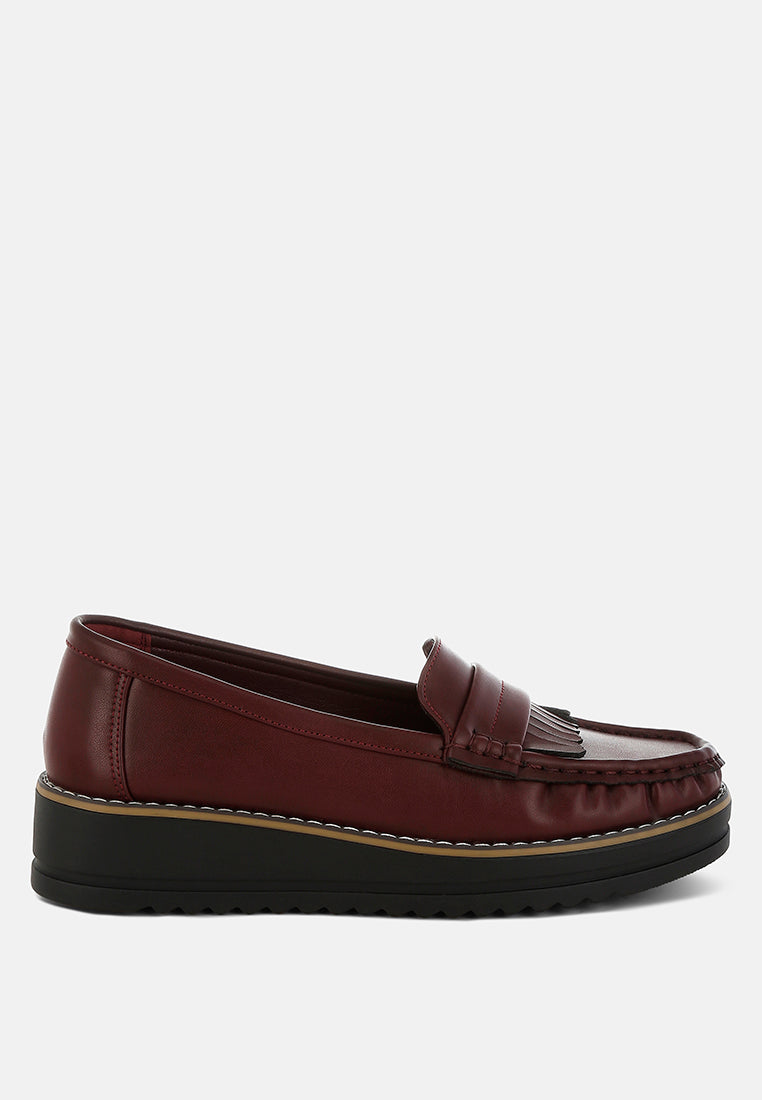 croyda fringed nubuck loafers#color_burgundy
