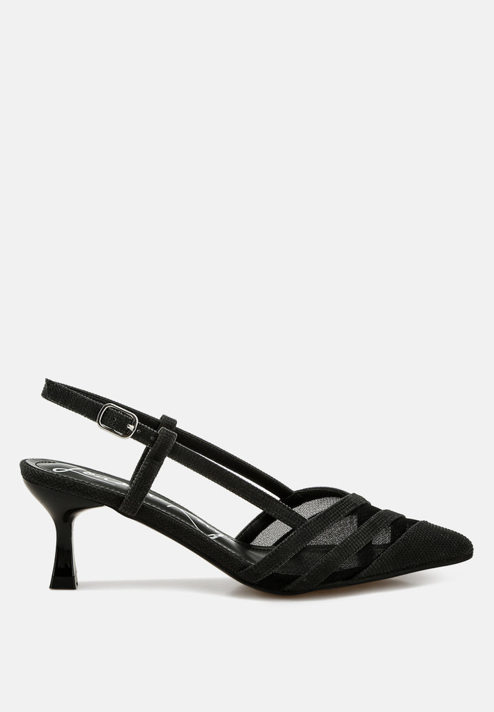 daldra kitten heel slingback sandals#color_black