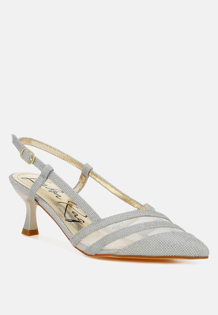 daldra kitten heel slingback sandals#color_silver