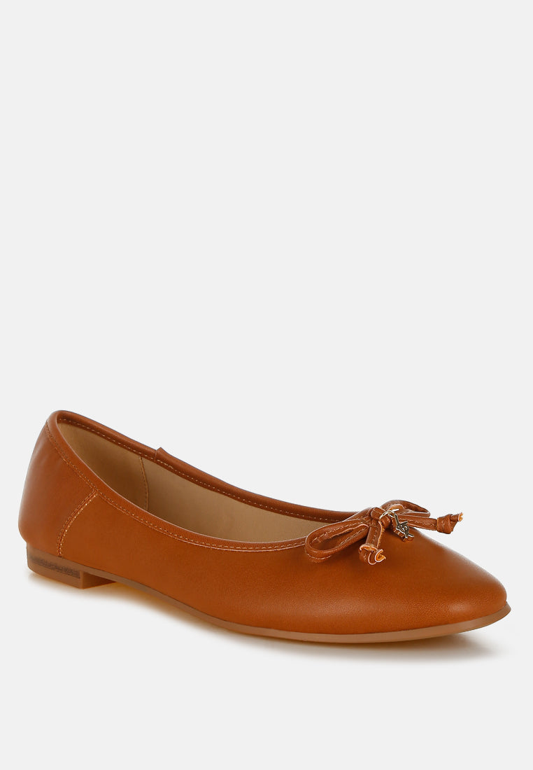 enchanted faux leather casual ballerinas#color_tan