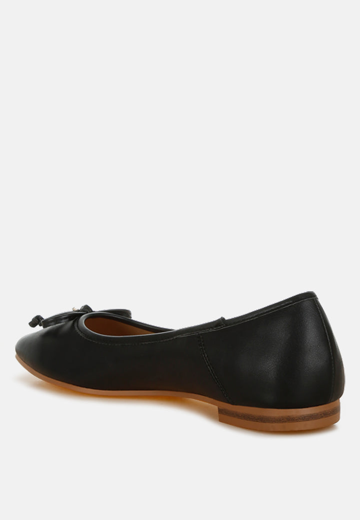 faux leather casual ballerinas by ruw#color_black