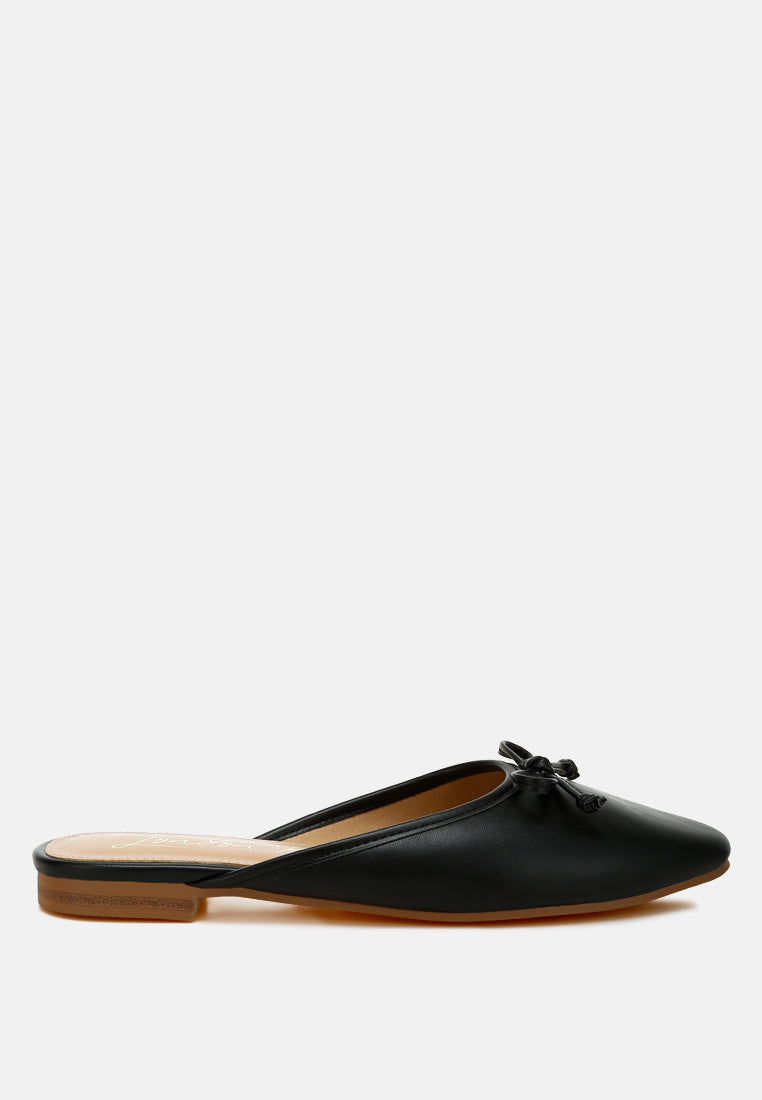 eras bow slip-on flat mules#color_black