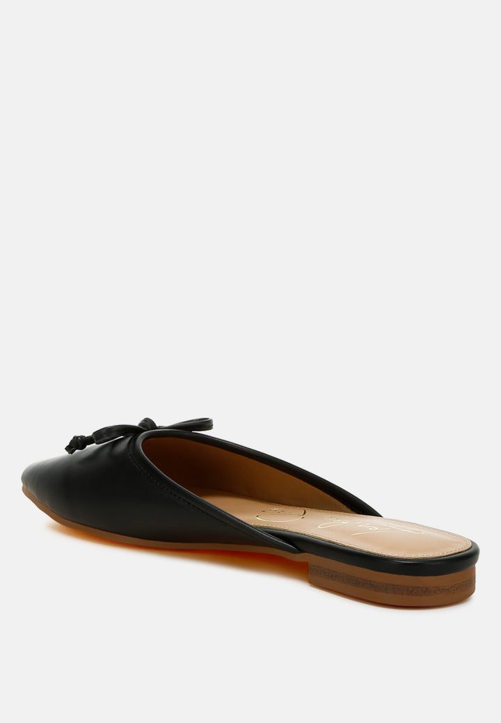 eras bow slip-on flat mules#color_black