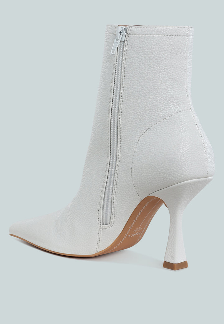 farnak pleather pointed toe ankle boots#color_white