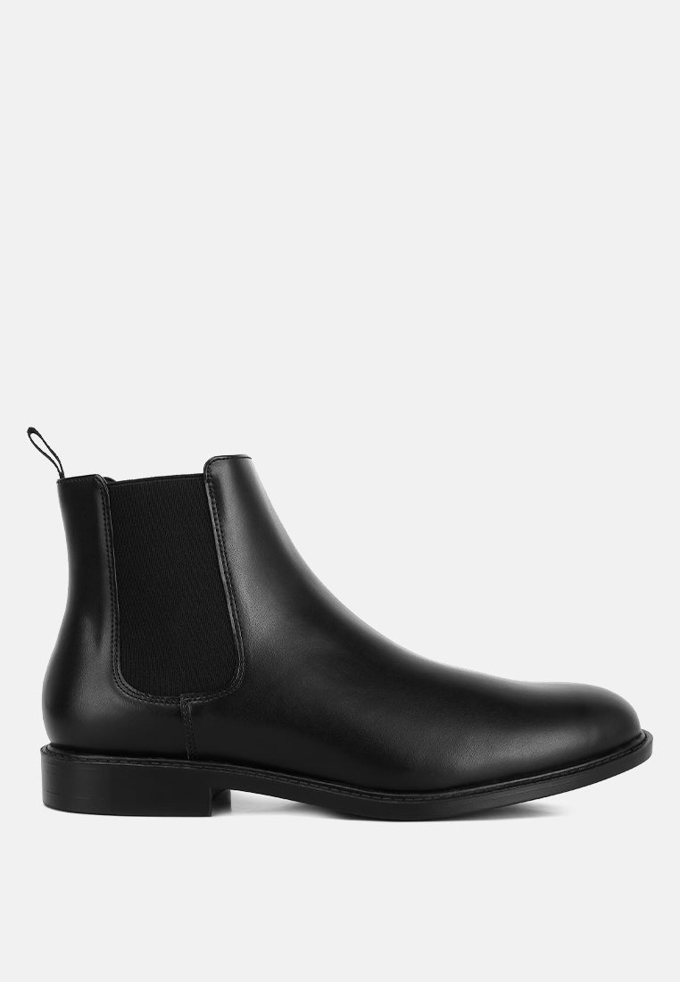 fraser faux leather pull tabs boots#color_black