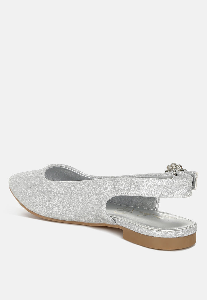 giora glitter slingback flat sandals#color_silver