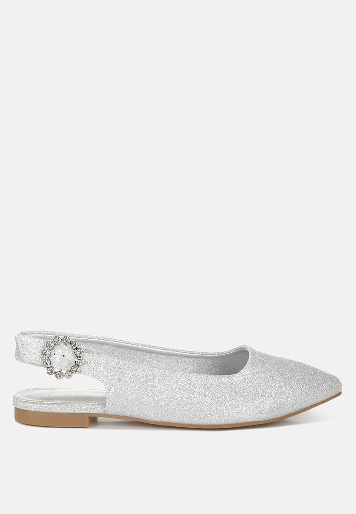 giora glitter slingback flat sandals#color_silver