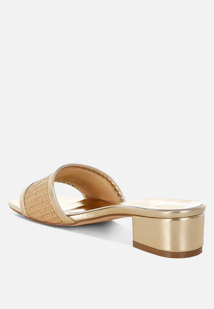 gisella raffia slip on sandals#color_gold