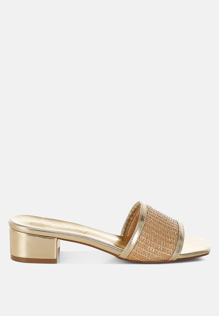 gisella raffia slip on sandals#color_gold