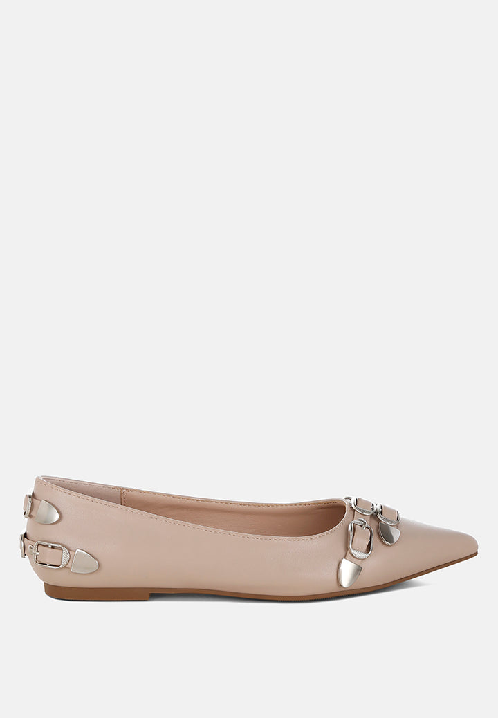 golini belt buckle detail ballerinas#color_beige