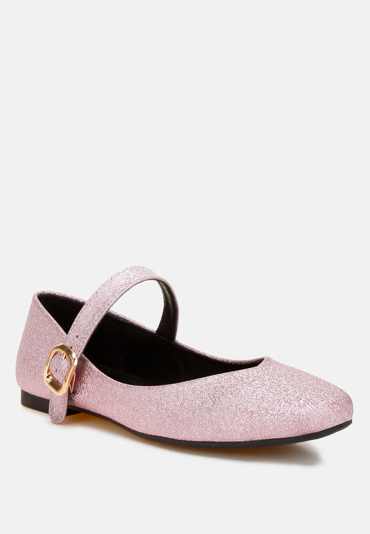 herma glitter pin buckle ballerinas#color_pink