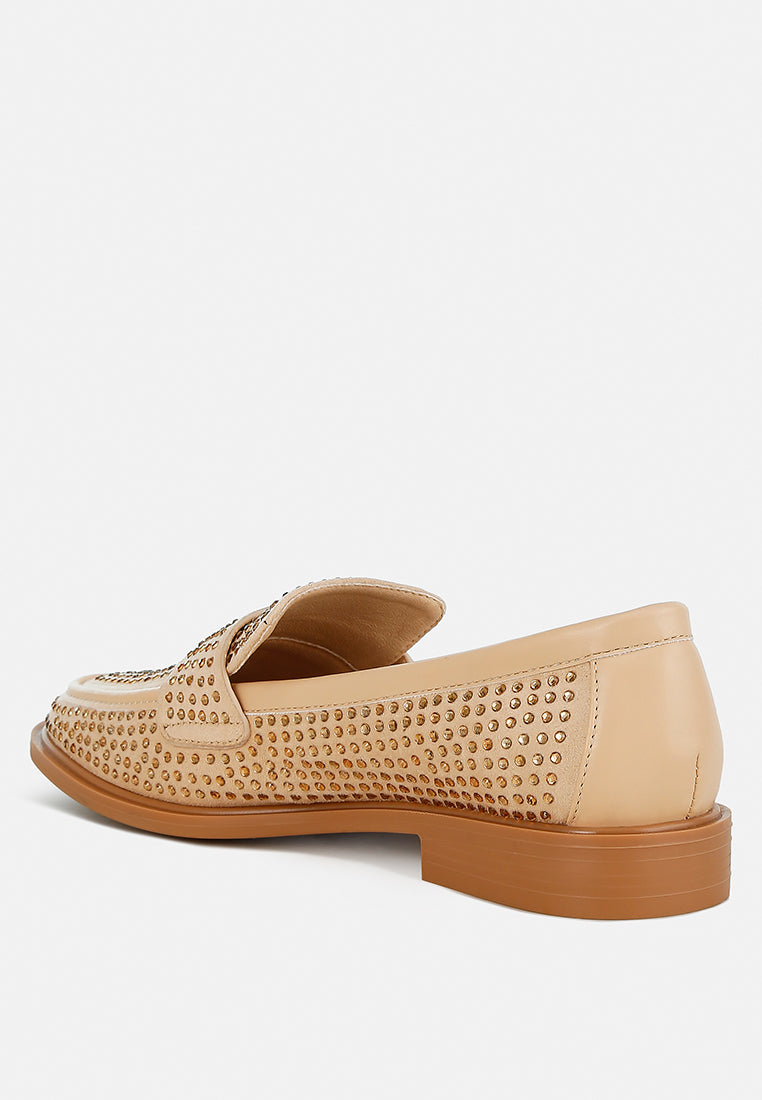 hobbs rhinestones embellished loafers#color_beige