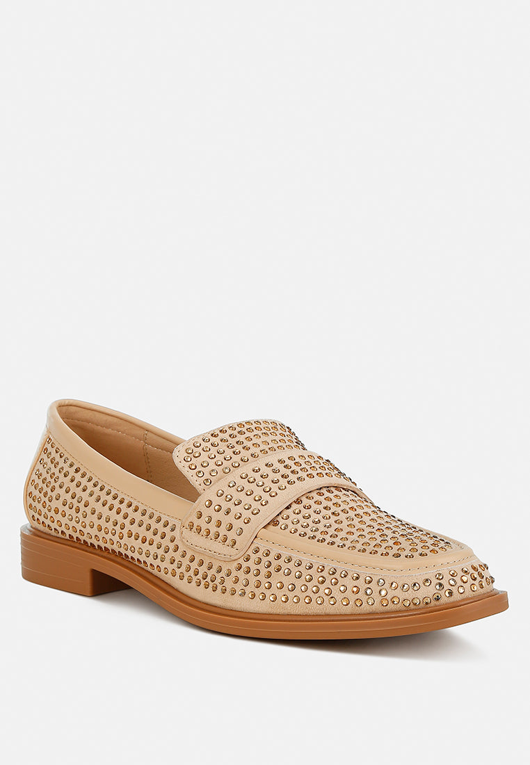 hobbs rhinestones embellished loafers#color_beige