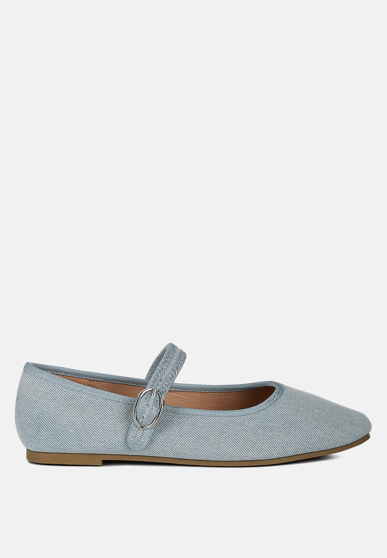 iker classic denim pin buckle ballerinas#color_blue