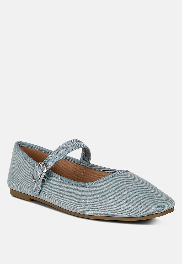 iker classic denim pin buckle ballerinas#color_blue