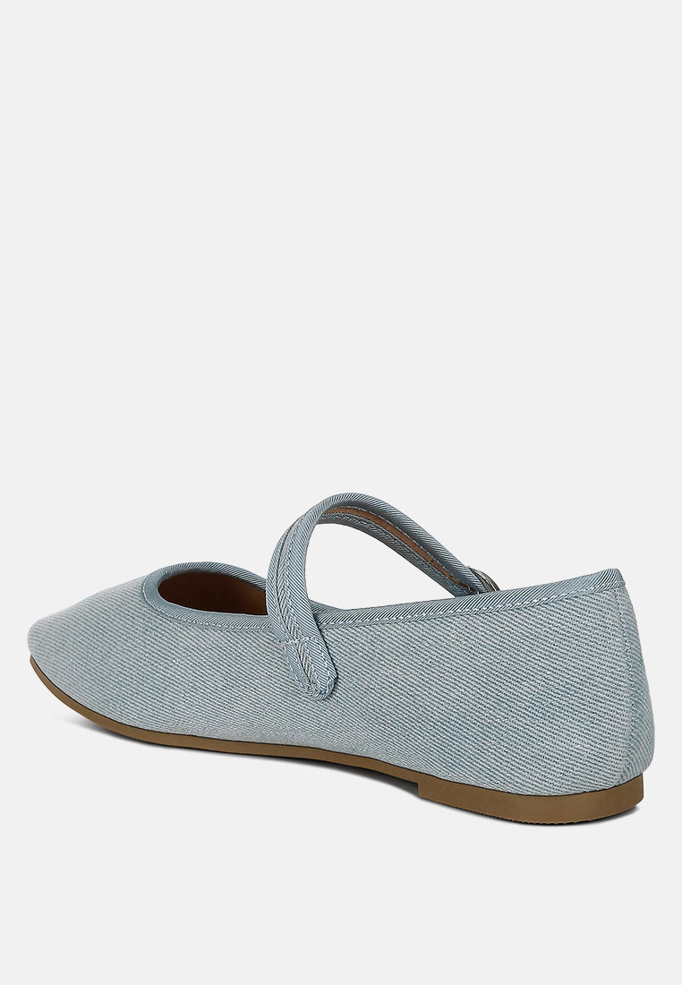 iker classic denim pin buckle ballerinas#color_blue