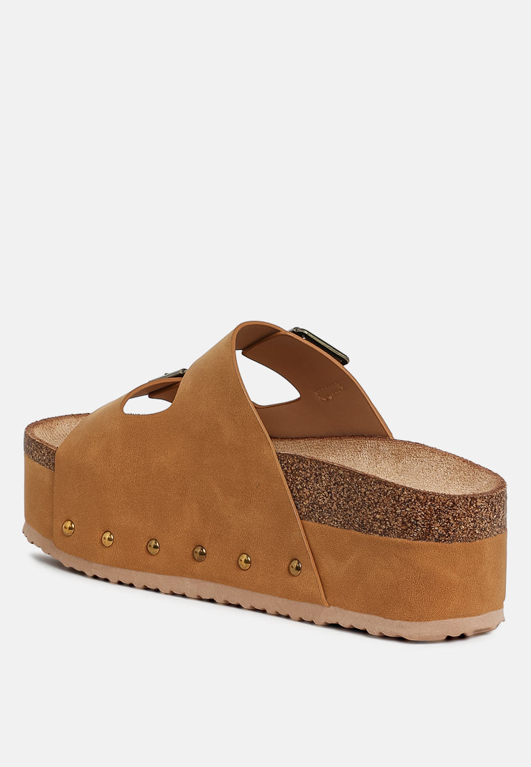 impala studded faux leather slip ons#color_tan