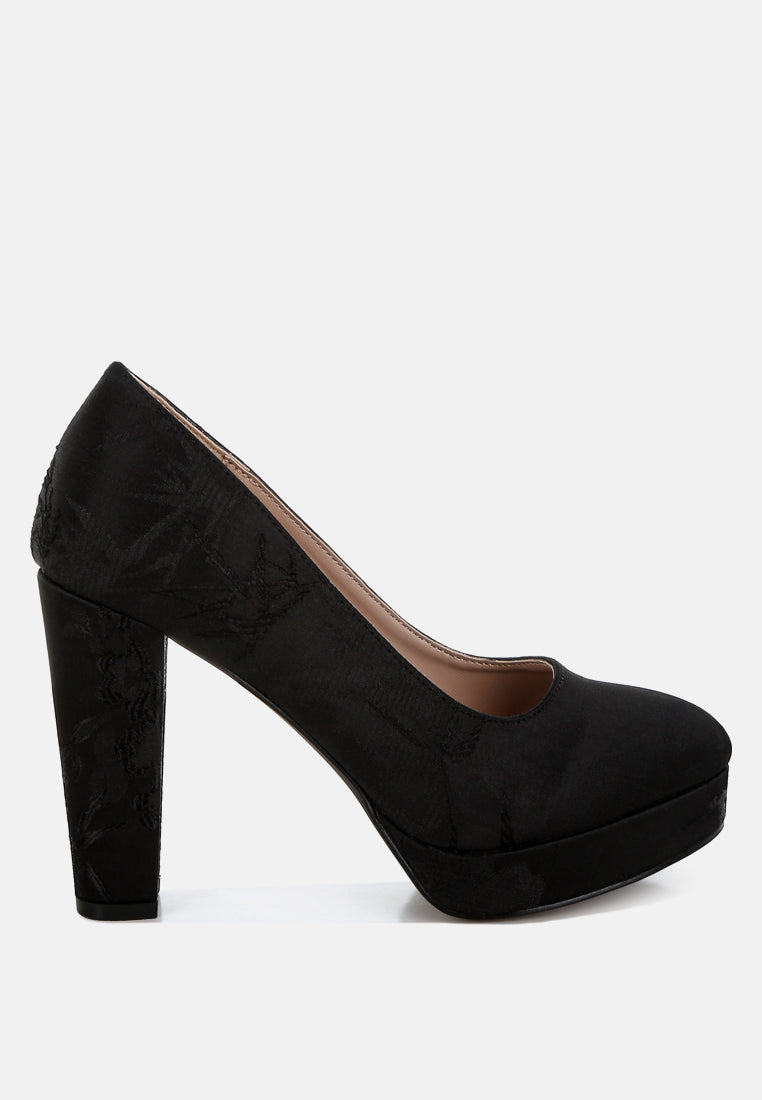 jastour platform block heel pumps#color_black