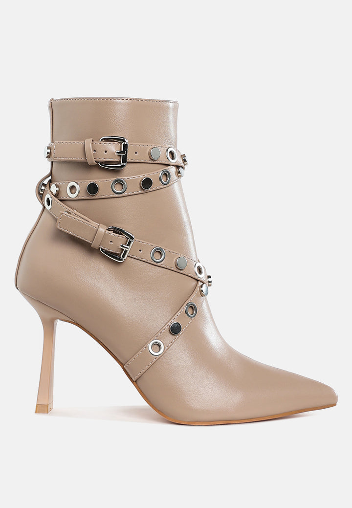 jaunts eyelets & studs harness ankle boots#color_beige