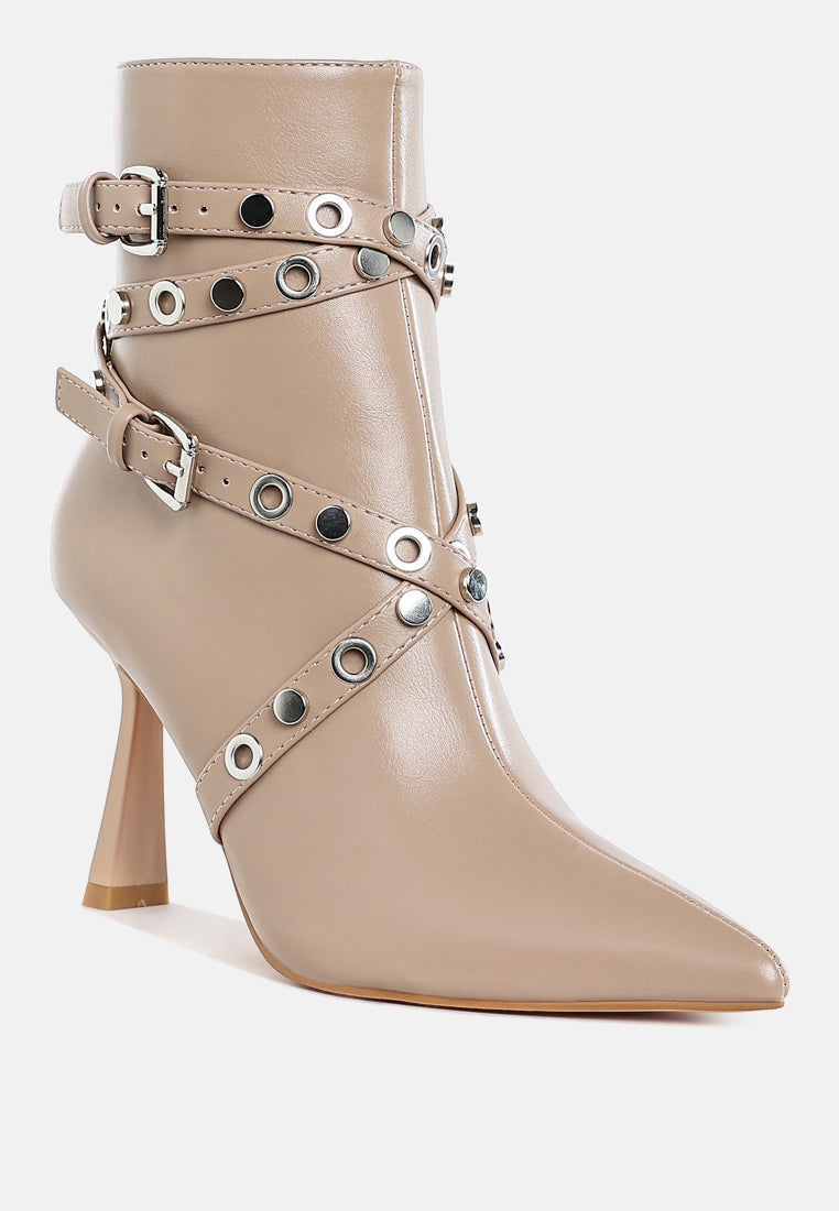 jaunts eyelets & studs harness ankle boots#color_beige