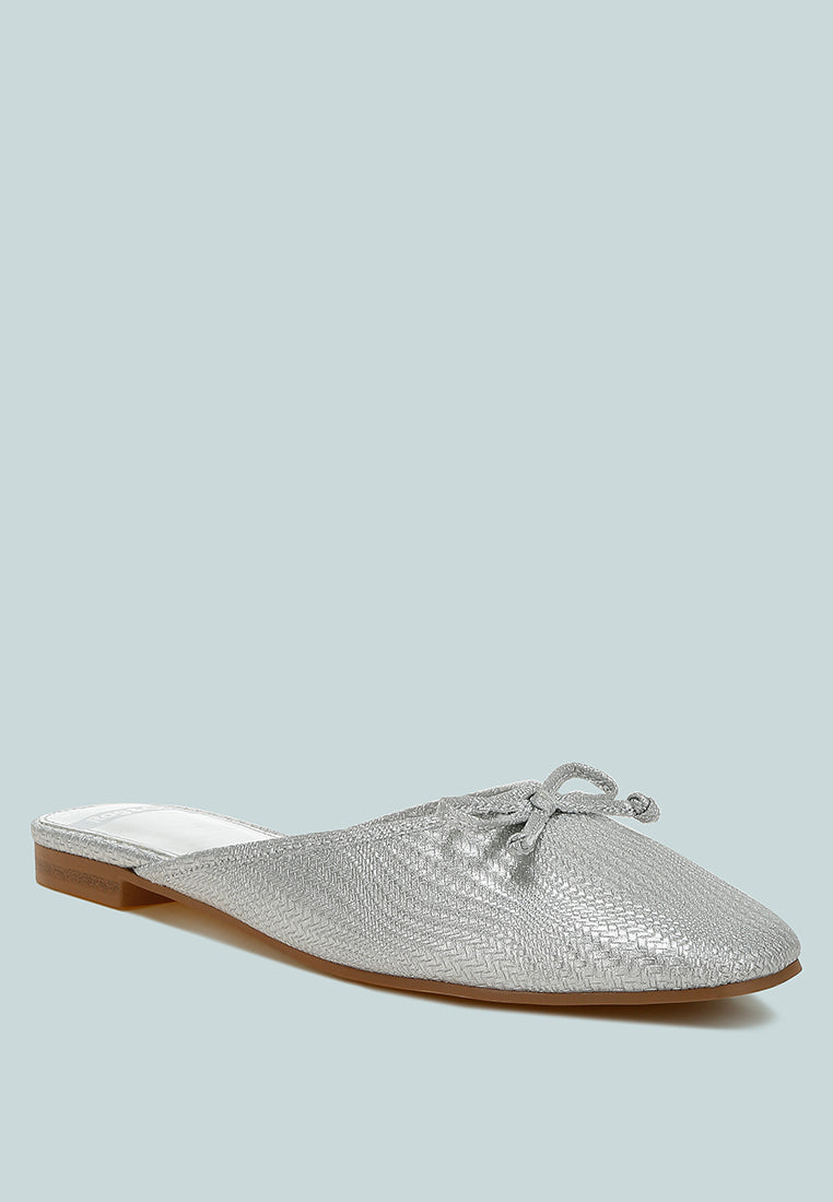 jaylor party bow slip-on mules#color_silver